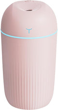 Mini USB Humidifier - Large Capacity, Ultra-Quiet 20dB, 2 Modes (Continuous/Intermittent) with Anti-Dry Burn & Night Light, Nano Mist for Room/Car/Office Desk (<10㎡) (Pink, 420ml) by Unknown