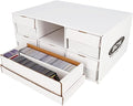 BCW 1600 Count Two Row Card House Storage Box with 6 Shoe Boxes | Holds 9600 Standard Trading Cards | Cardboard Storage House with Six 2 Row Card Storage Boxes by BCW