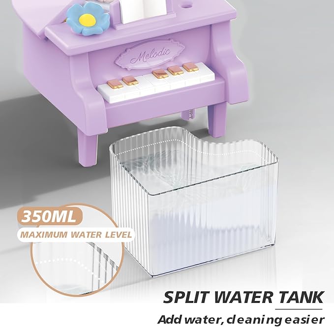 Portable Mini humidifie,350mL Cool Mist Humidifie,1200mAh Quiet for Home/Nursery/Office,Portable Mini Air Moisturizer,rechargeable mini humidifier (Purple) - Image 4