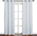 NICETOWN Easy Care Solid Thermal Insulated Grommet Room Darkening Curtains/Drapes for Bedroom (2 Panels, 42 by 84, Light Grey-Greyish White) by NICETOWN