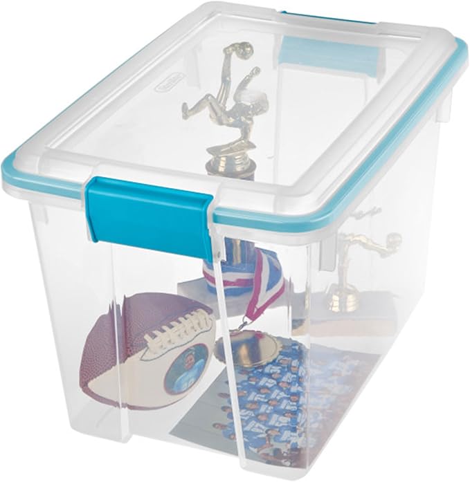 Sterilite 18-Pack Gasket Box, Weather-Resistant Storage Bins with Latching Lids, 20 Quart - Heavy-Duty Organizing Containers for Closet, Bathroom, and Office - Image 8
