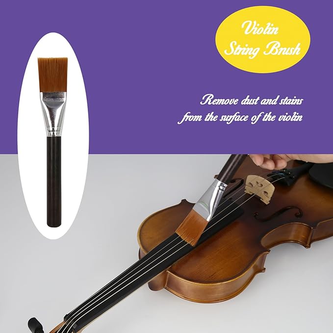 Violin Cleaner Care Cleaning Kit,Maintenance Kit,Beeswax,Liquid Rosin,Rosin Remover,String Oil,Polish,Violin Humidifier,Violin String Brush,Cleaning Clot. - Image 8