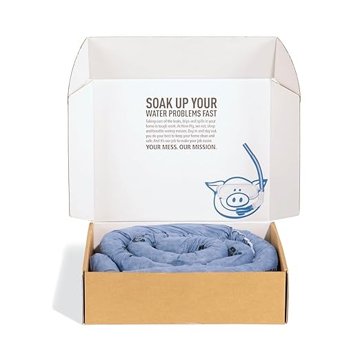 PIG Mildew-Resistant Absorbent Sock | Water Absorbing Snake | 3" W x 10' L | Absorbs up to 2.5 gal per Sock | 2 Count | PM50638 - Image 2