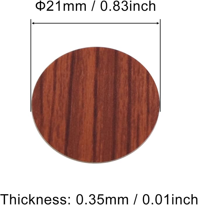 Self-Adhesive Screw Hole Stickers PVC Cover Caps Dustproof for Wooden Furniture Cabinet 21mm 2 Sheets/108 Pcs Red Walnut - Image 2