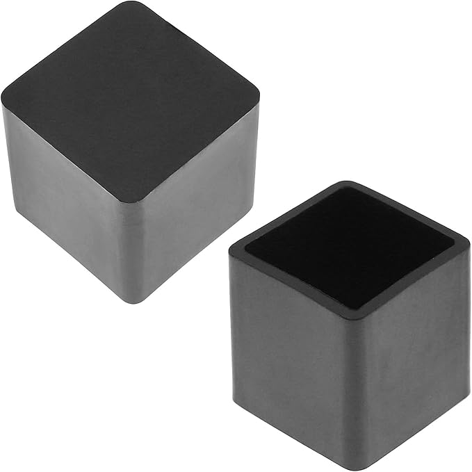 20Pcs Square Furniture Leg Caps 3/4" x 3/4" (20 x 20mm), Anti-Slip PVC Chair Leg Caps, Furniture Floor Protectors for Chair Table Sofa, Black - Image 3