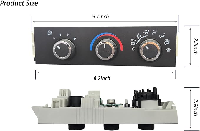 599-217 Front HVAC Climate Control Module Panel is Compatible with 1996-2020 Chevy Express and GMC Savana A/C Heater Control Switch - Image 7