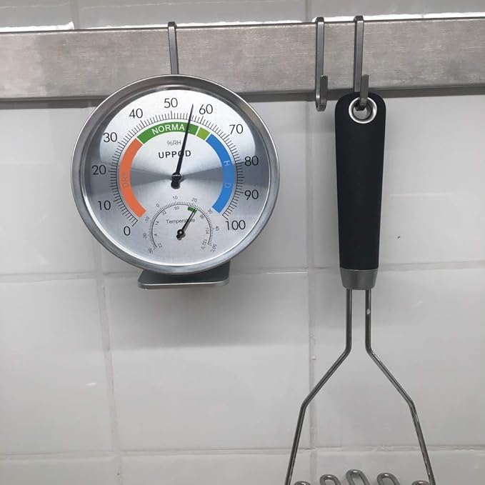 5" Indoor Outdoor Hygrometer/Thermometer, Humidity Gauge Indicator Temperature Humidity Monitor, Analog Hygrometer Humidor (English Version) - Image 5