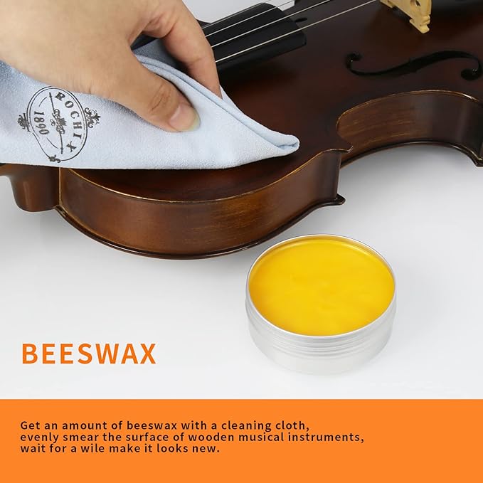 All-in-One Violin Care Cleaning & Maintenance Kit: Beeswax, Liquid Rosin, Rosin Remover, String Oil, Polish, Humidifier, String Brush, Cleaning Cloth & Case – Keep Your Instrument in Optimal Condition - Image 6
