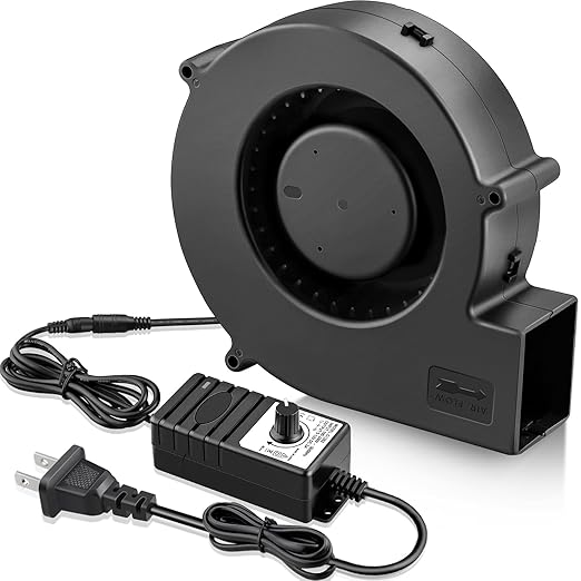 GDSTIME 140mm x 40mm Variable Speed Blower Fan, 110V 120V 220V AC Powered 5.5 inch Squirrel Cage Radial Centrifugal Fan with 5 to 12v DC Speed Control Dual Ball Bearing High Speed by GDSTIME