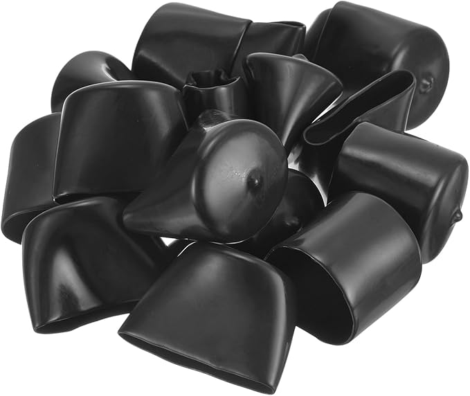 uxcell 20pcs Rubber End Caps 44mm(1 3/4") ID Vinyl Round Tube Bolt Cap Cover Thread Protectors Dark Grey - Image 4