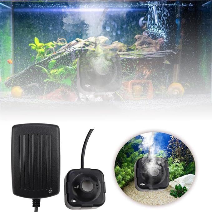 Portable Indoor Water Spray Atomizer, Humidifier DIY Kits Mist, Capacity Humidifier for Reptile Tanks, Room Air Moisture, and Decorative Waterscapes, High for Reliable Electronic Component (Black) - Image 6