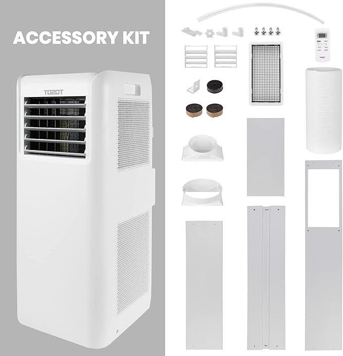 TOSOT 9,500 BTU Air Conditioner, Easy Install, Quiet 3-in-1 Portable AC, Dehumidifier, Fan, 300 Sq Ft, Aovia Series, White - Image 7