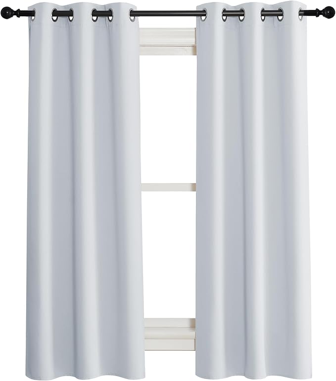 NICETOWN Room Darkening Window Treatment Curtain, Cloud Grey, Single Panel, 34 by 63, Energy Smart Thermal Insulated Block Out Sunlight Shade & Blind for Bedroom with Grommet Ring Top by NICETOWN