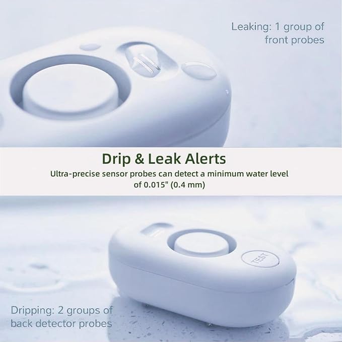 Water Leak Detector Sensor Alarm: Home Water Flooding Monitor Smart Sink Overflow Monitoring Adjustable Wet Moisture Alert Pipe Leakage Drip Detection Warning for Basement Floor 3Pack - Image 2