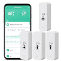 WiFi Humidity Temperature Monitor: Smart Hygrometer Thermometer for Remote Monitor and Alert, High Precision Indoor Thermometer with TUYA App, No Hub Required, Compatible with Alexa (4-Pack) by SENCKIT