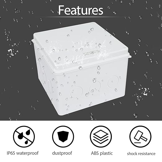 LeMotech Junction Box, Electrical Box IP65 Water Resistant Dustproof ABS Plastic Project Enclosure for Electronics White, External Size 7.8 x 7.8 x 5.9 inch - Image 5