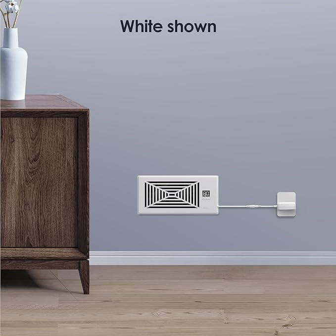 Quiet Register Booster Fan Fits 4" x 10" Register Holes, 10-Speed Smart Heating Cooling AC Vent Fan with Remote Control and Thermostat Control - White - Image 7