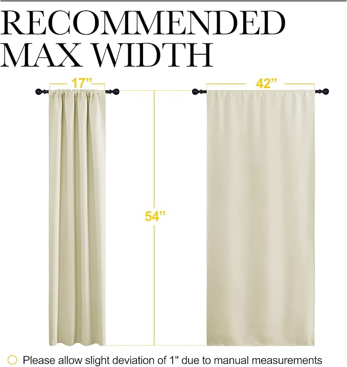 NICETOWN Kitchen Curtains, Short Blackout Curtains & Drapes, Home Decoration Privacy Thermal Insulated Curtains for Unicorn Theam Room (Beige, 42" Wide, 54" Long, 2 PCs) - Image 7
