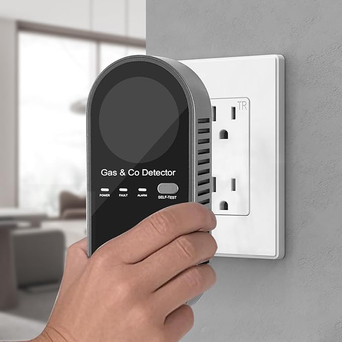 1 Pack 4-in-1 Plug-in Carbon Monoxide Detector with Voice Alerts, Combination Gas & Carbon Monoxide Detector, Portable CO Alarm with Fahrenheit(°F) & Humidity Sensor for Home, Hotel, RV, Easy Setup - Image 5