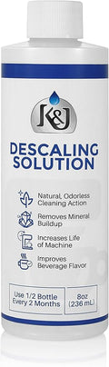 K&J Pemium Descaling Solution (2 uses) - Made in USA - Descaler for Keurig, Breville, Nespresso, Delonghi, Cuisinart, and all Coffee and Espresso Machines by KJ