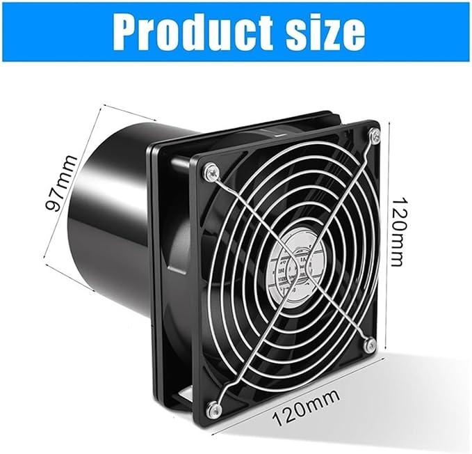 Exhaust Fan, For Bathroom, Toilet, Kitchen, Greenhouse 12V 100Mm Extractor Fan, 3000 RPM Pipe With Speed Control for Greenhouse, Basement - Image 6