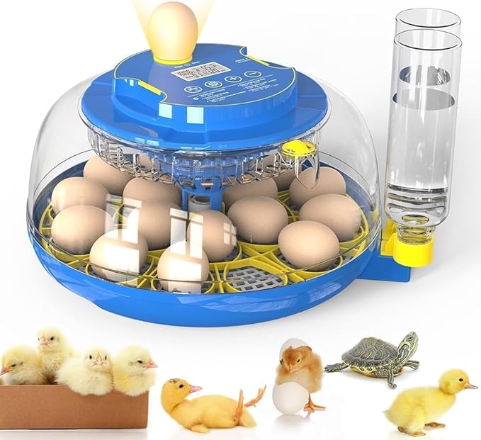 Advanced 18-Egg Incubator for Hobbyists, Dual-Size Egg Trays, Multi-Level Adaptive Humidity & Temp Control, Custom Incubation Days, Auto Turning & Auto Stop, Integrated Digital Display, Candler by Unknown
