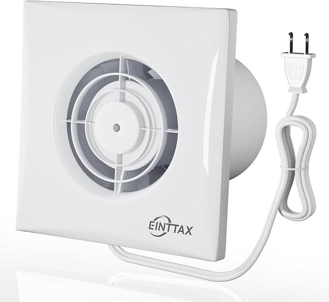 4 Inch Wall Mount Bathroom Exhaust Fan, Plug in Wall Exhaust Fan, 56 CFM Quiet Bathroom Window Fan with Backdraft Damper for Kitchen, Toilet, Workshop, 12W, 34 dB, White by Unknown