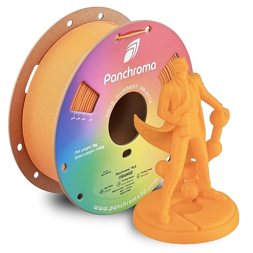 Panchroma PLA Orange 3D Printer Filament, 1.75mm, 1kg Spool, Easy to Print, High Speed Printing, Tangle Free, AMS Compatible, Perfect for Toys, Decor, Miniatures, Models & Cosplay by Polymaker