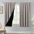 H.VERSAILTEX 100% Blackout Curtains for Bedroom Thermal Insulated Curtains & Drapes Blackout Curtains 63 Inches Long Rod Pocket Curtains for Living Room with Black Liner 2 Panels Set, Warm Taupe by HVERSAILTEX