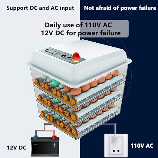 JAEDO 170 Egg Incubator Poultry Hatcher with Fully Automatic Egg Turning and Temperature Humidity Control for Chickens Ducks Goose Birds, Built-in Egg Candler (176) - Image 3