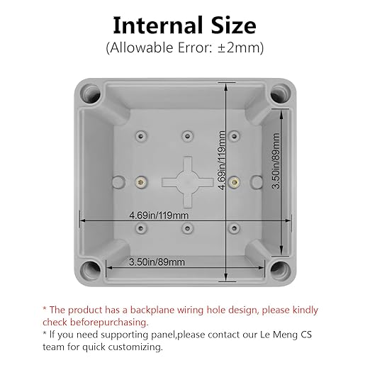 LeMotech Junction Box IP67 Waterproof Dustproof ABS Plastic Project Box for Electrical Outdoor Enclosure Gray 4.9 x 4.9 x 3.9 inch (125 x 125 x 100 mm),2 Pack - Image 3