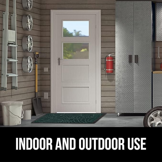 GORILLA GRIP 100% Waterproof All-Season WeatherMax Doormat 35x23, US Designed Natural Rubber, Stain and Fade Resistant, Low Profile Indoor Outdoor Door Mats, Easy Clean Patio Mat, Green Palm - Image 9