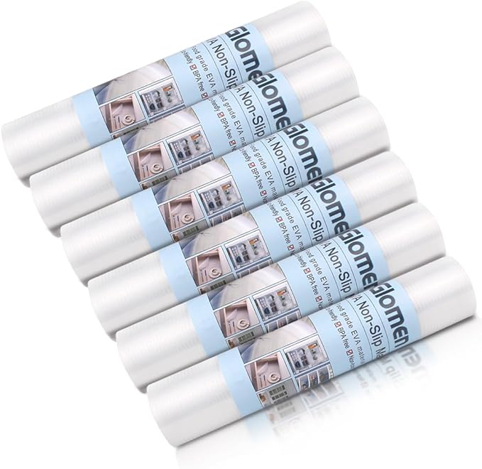Shelf Liner, Non-Slip Cabinet Liner, Washable Oil-Proof for Kitchen Cabinet, Shelves, Refrigerator, Storage, Desks, 12 Inches x 10 FT, Non Adhesive Drawers Liner… (12 Inches x 10 FT x 6 Rolls) - Image 2
