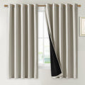 NICETOWN Natural 100% Blackout Lined Curtains, 2 Thick Layers Completely Blackout Window Treatment Thermal Insulated Drapes for Kitchen/Bedroom (1 Pair, 70 inches Width x 63 inches Length Each Panel) by NICETOWN