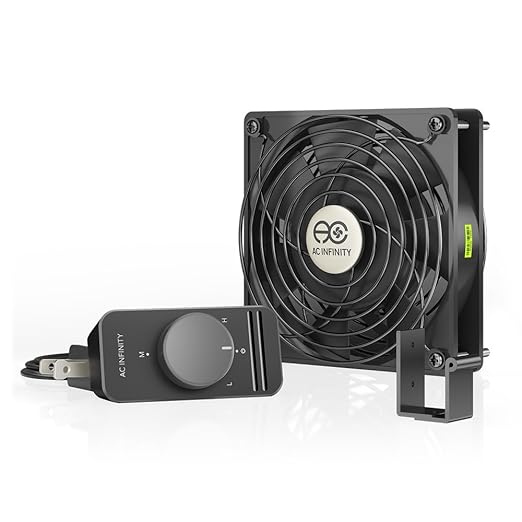 AC Infinity AXIAL S1225, 120mm Muffin Fan with Speed Controller, UL-Certified for Doorway, Room to Room, Wood Stove, Fireplace, Circulation Projects by ACInfinity