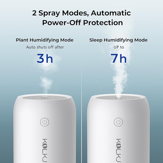 Portable Mini Humidifier, KQLKJ 350ml Small Cool Mist Humidifiers, USB Personal Desktop Humidifier for Bedroom Car Office Travel with Auto Shut-Off & 2 Mist Modes (White) - Image 5