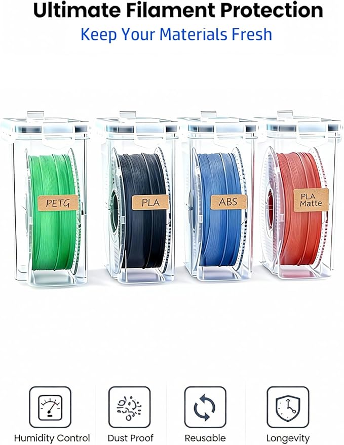 Filament Storage Box 4-Pack - 4.0L Waterproof Dust-Proof Container for 3D Printing Filament with Desiccant & Label, DIY Dry Box Upgrade Accessories Included - Image 8
