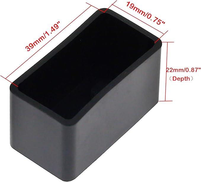 8Pcs Rectangle PVC Furniture Leg Caps (3/4" x 1-1/2"), Vinyl Flexible Chair Leg Caps for Patio Indoor Chair Table Bed, 19 x 39mm - Image 2