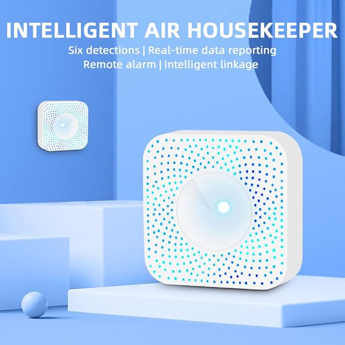 Zigbee Intelligent Air Housekeeper 6-in-1 Air Quality Monitor PM2.5/Formaldehyde/TVOC/CO2/Temperature/Humidity Detector for Home Office - Image 3