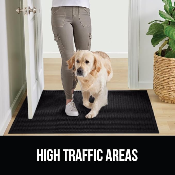 GORILLA GRIP Front Door Mat, 35x23 Black, Indoor Outdoor Ultra Absorbent HydroAbsorb Doormat, Absorbs Up to 1.7 Cups of Water, Stain and Fade Resistant, Rubber Backing Doormats, Captures Dirt, 2 Pack - Image 6