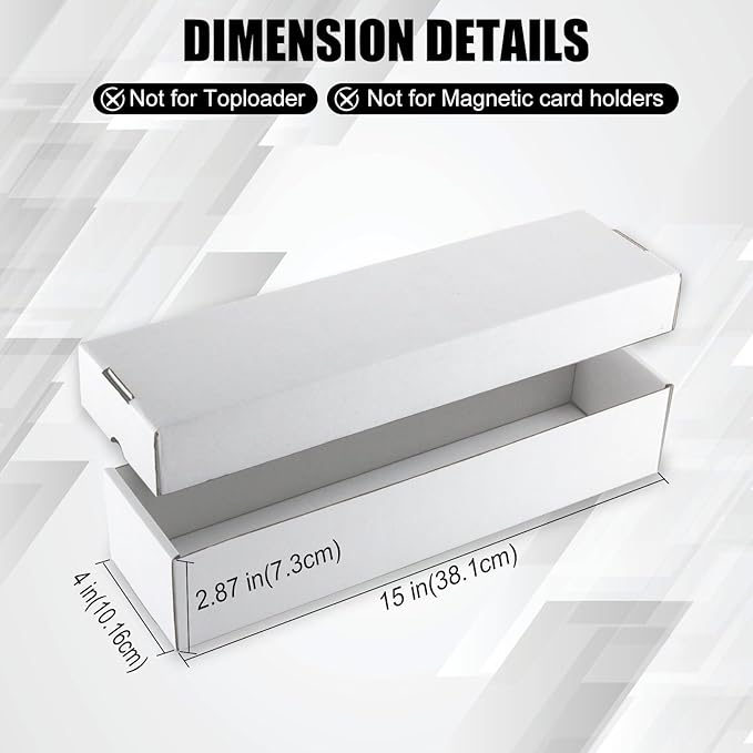 Trading Card Storage Box 6 Pack 1200 count with Lid, White Corrugated Cardboard Sports Card Storage Box for TCG/Magic/Mtg Storage and Collection, Horizontal - Image 4