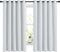 NICETOWN Blackout Curtains Panels for Bedroom, 2 Panels, 66 x 60 Inch, Greyish White, 3 Pass Microfiber Noise Reducing Thermal Insulated Solid Ring Top Blackout Window Drapes by NICETOWN