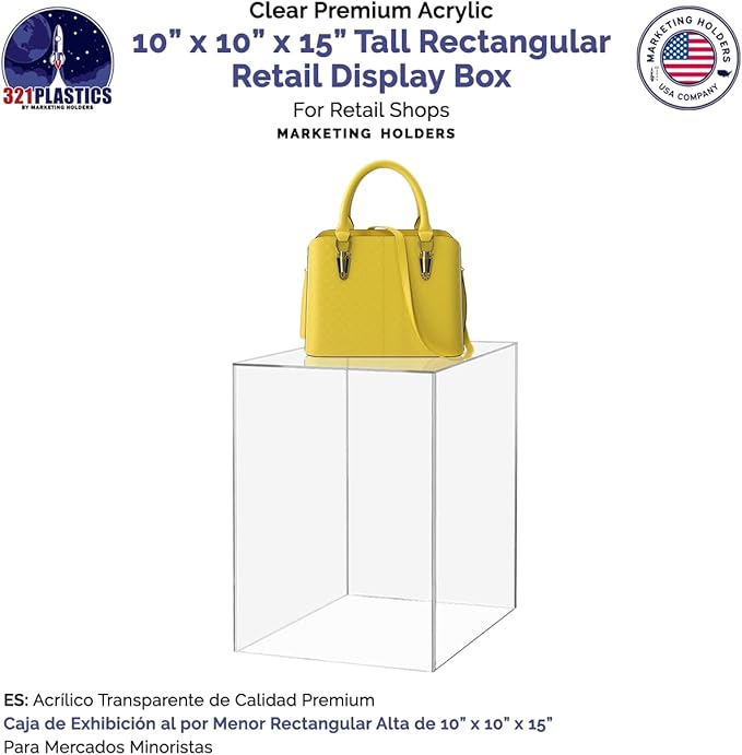 Acrylic Display Case for Collectibles 10" x 10" x 15" No Assembly Box for Figures Dolls Toys Memorabilia Dust Cover No Base 1 Side Open by Marketing Holders - Image 4