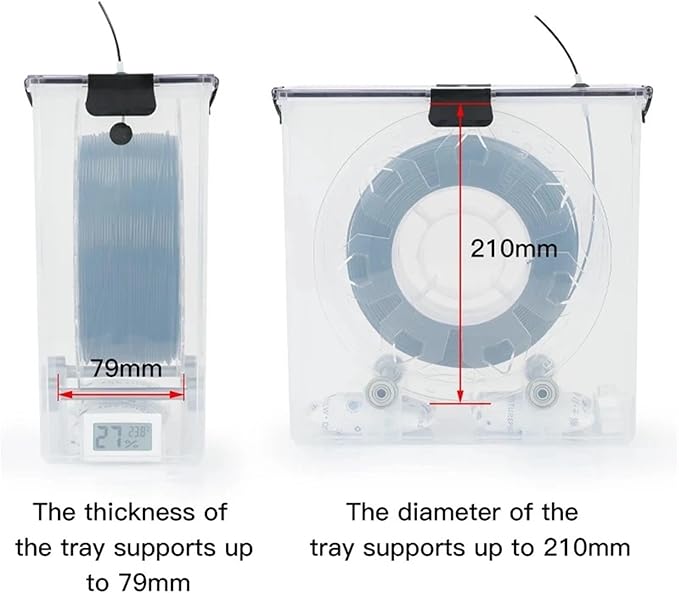 3D Printer Accessories Filament Dry Box Storage Hot-Air Heating Storage Box Holder Filament Printing Material for All 1Kg FDM(Dryer Box,2 Set) - Image 6