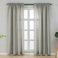 L.Z.E Grey Light Filtering Curtains for Living Room, Privacy Non-See-Through Curtains 108 Inches Long 2 Panels Set, Gray Window Panels for Bedroom Nursery Extra Long Rod Pocket Top by LZE