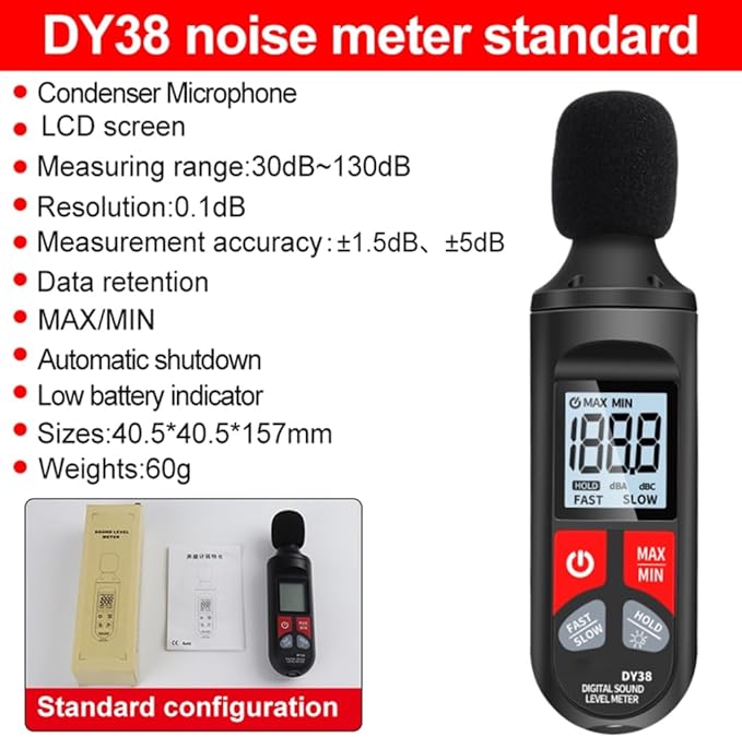 REDYY Sound Leveling Meter,High Precisions Sound Leveling Meter Decibel Noise Tester Digital Noise Meter Simple to Use for Environmental Monitoring - Image 9