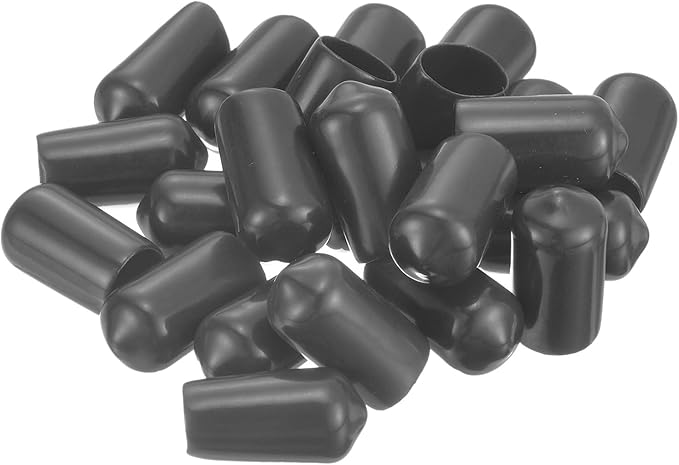 uxcell 20pcs Rubber End Caps 10.5mm ID Vinyl Round Tube Bolt Cap Cover Thread Protectors Dark Grey - Image 4