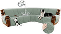 Arfntevss Waterproof Recliner Sectional Couch Covers for Reclining L Shape Sofa Cover Non Slip Washable L Shaped Slipcover Sets for Dog Furniture Protector (5 Seat with 1 Console Cover, Sage Green) by Arfntevss