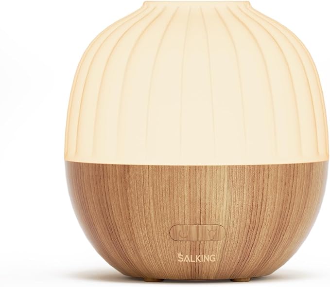 SALKING Essential Oil Diffuser, 300ml Aromatherapy Diffuser for Essential Oils, Ultrasonic Diffuser with Adjustable Mist Mode Timers, Cool Mist Humidifier with 8 Color Lights, for Office Home by SALKING
