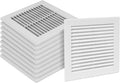 10-Pack 6" x 6" (Outer Size) Square Air Vent Cover – White Plastic Vent Deflector - Screen Mesh, Surface Mount Wall Ceiling – Cold Air Return Soffit Air Vent Cover - Register Indoor Outdoor by Unknown